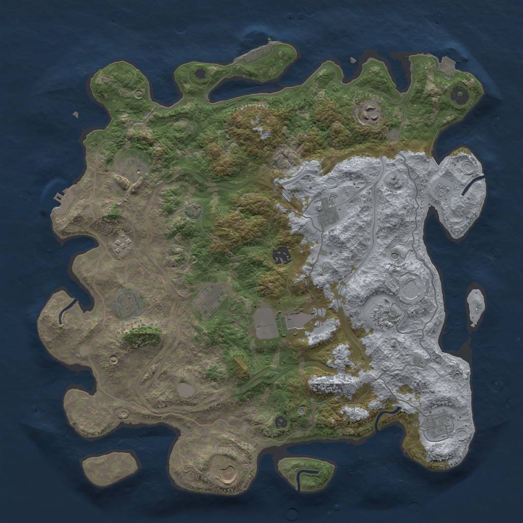 Rust Map: Procedural Map, Size: 4250, Seed: 1207460738, 19 Monuments