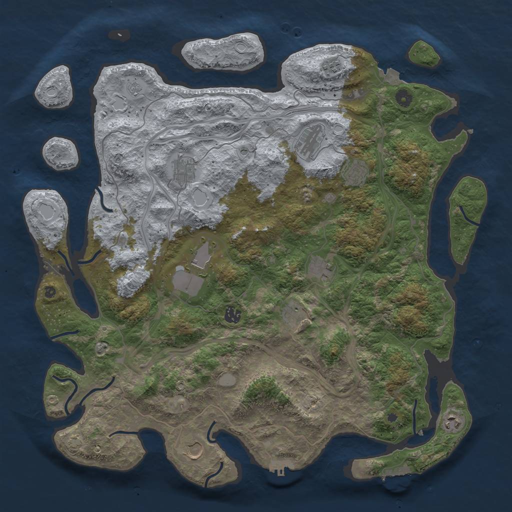 Rust Map: Procedural Map, Size: 4500, Seed: 66223268, 18 Monuments