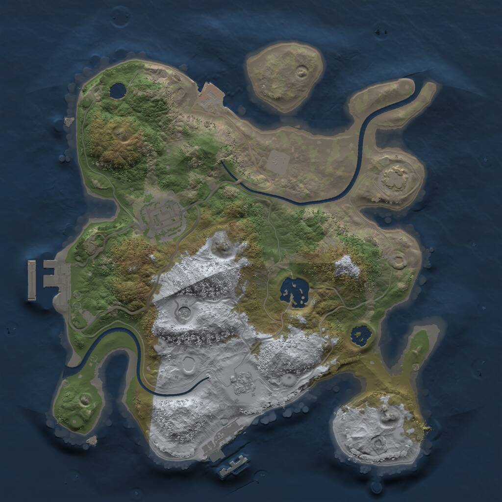 Rust Map: Procedural Map, Size: 2500, Seed: 1761102755, 8 Monuments