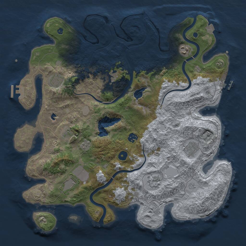 Rust Map: Procedural Map, Size: 4000, Seed: 182006888, 15 Monuments