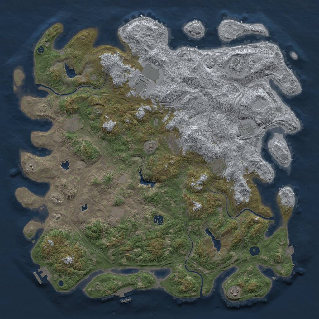 Rust Map: Procedural Map, Size: 4800, Seed: 1148456881, 16 Monuments