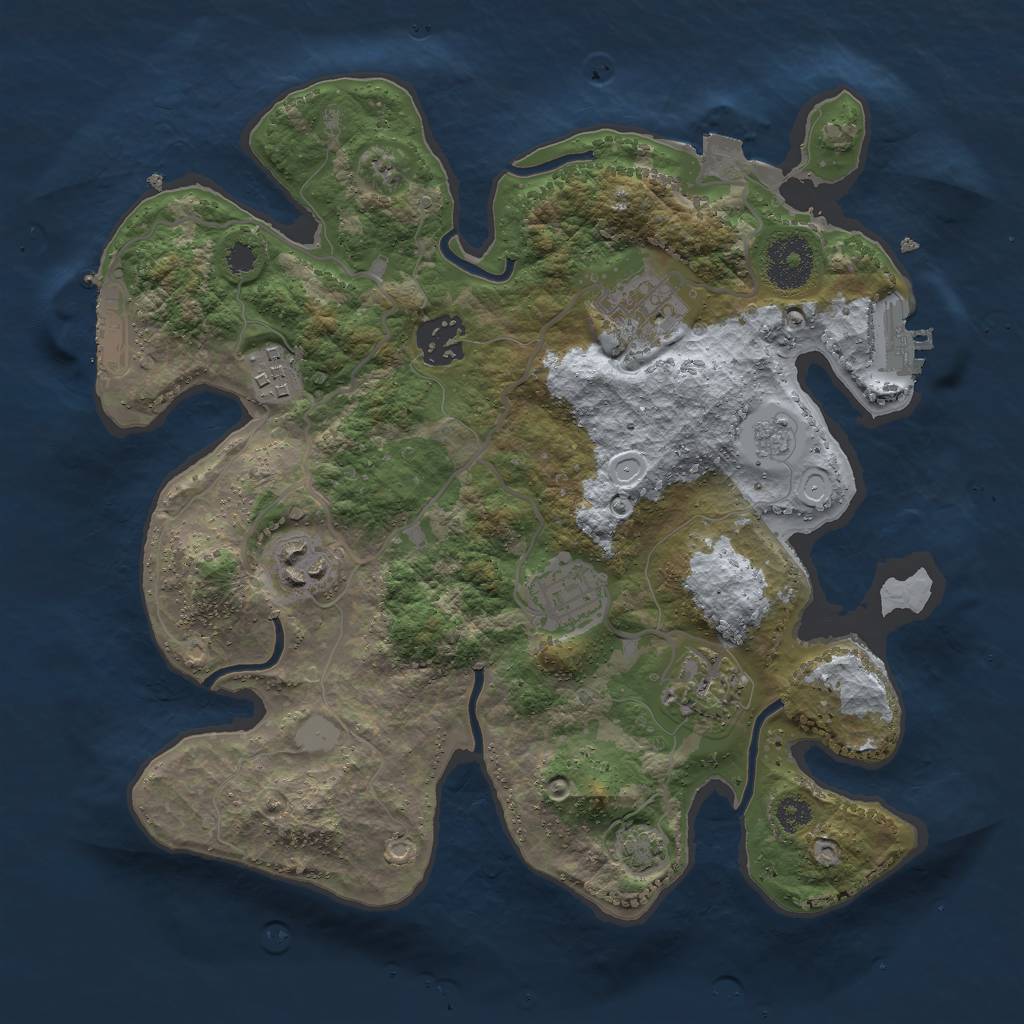 Rust Map: Procedural Map, Size: 3000, Seed: 1473697884, 13 Monuments
