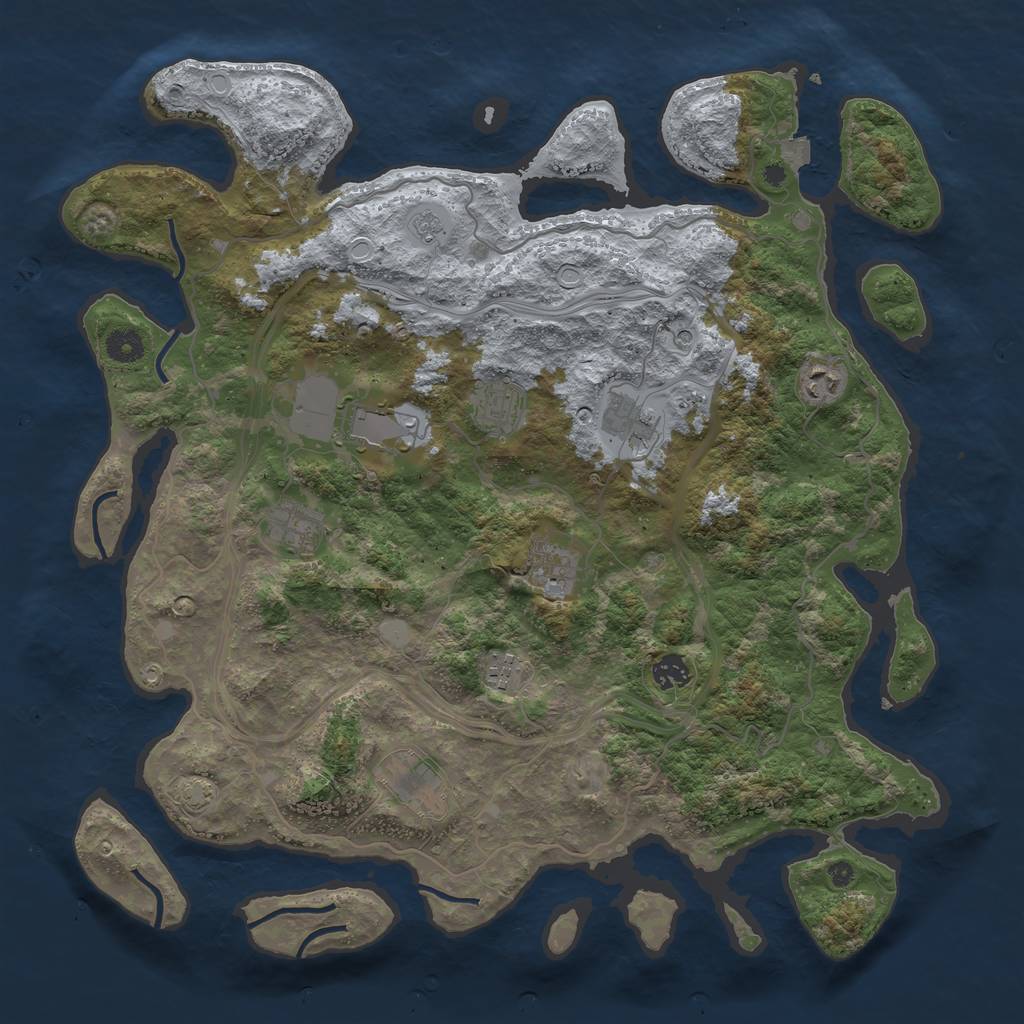 Rust Map: Procedural Map, Size: 4250, Seed: 648207306, 15 Monuments