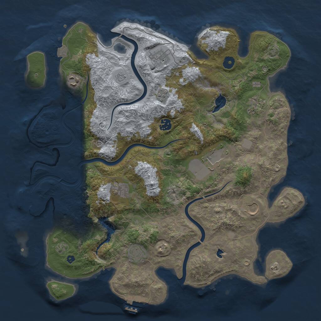 Rust Map: Procedural Map, Size: 4000, Seed: 424731066, 15 Monuments