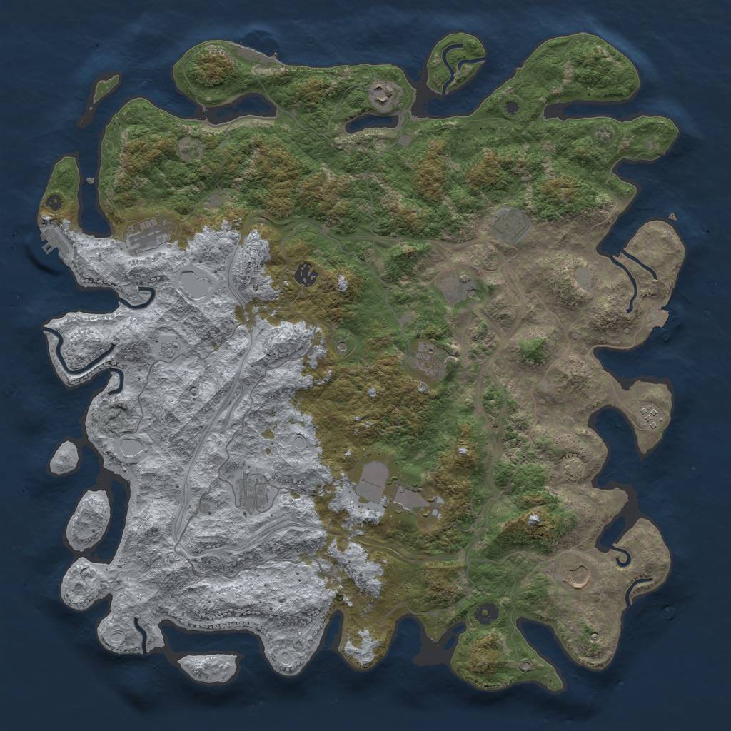 Rust Map: Procedural Map, Size: 4800, Seed: 6455578, 18 Monuments