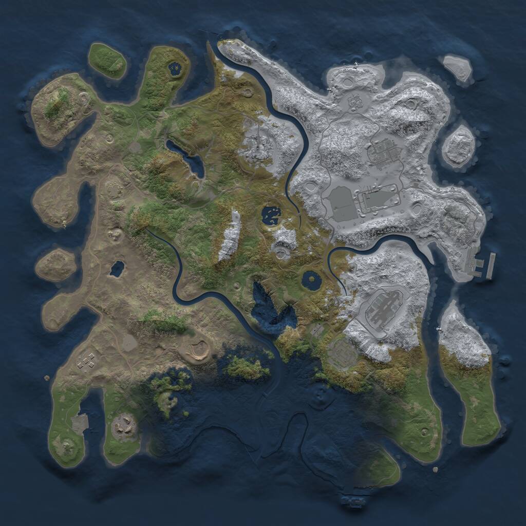Rust Map: Procedural Map, Size: 4000, Seed: 1003940073, 15 Monuments