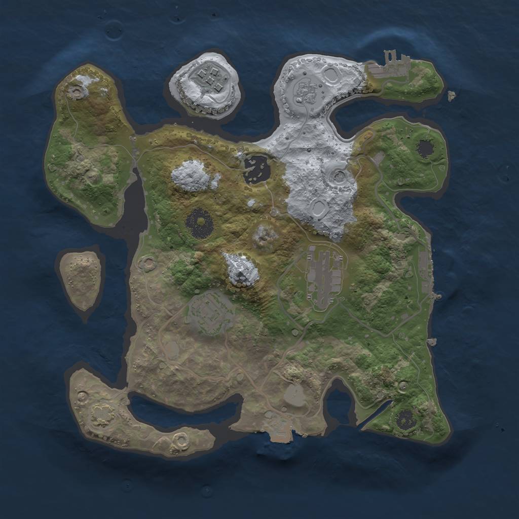 Rust Map: Procedural Map, Size: 2700, Seed: 421, 12 Monuments