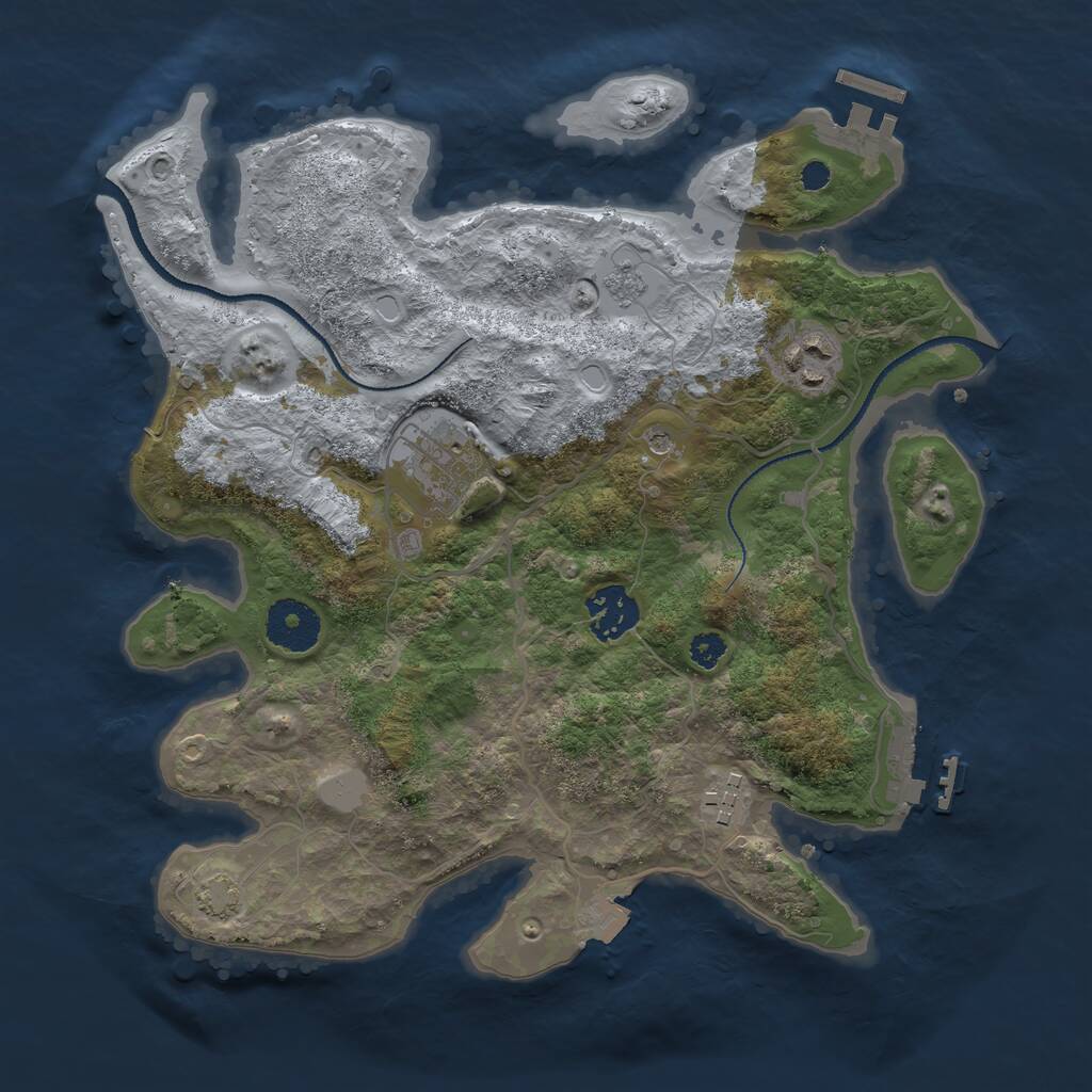 Rust Map: Procedural Map, Size: 3101, Seed: 21212123, 10 Monuments