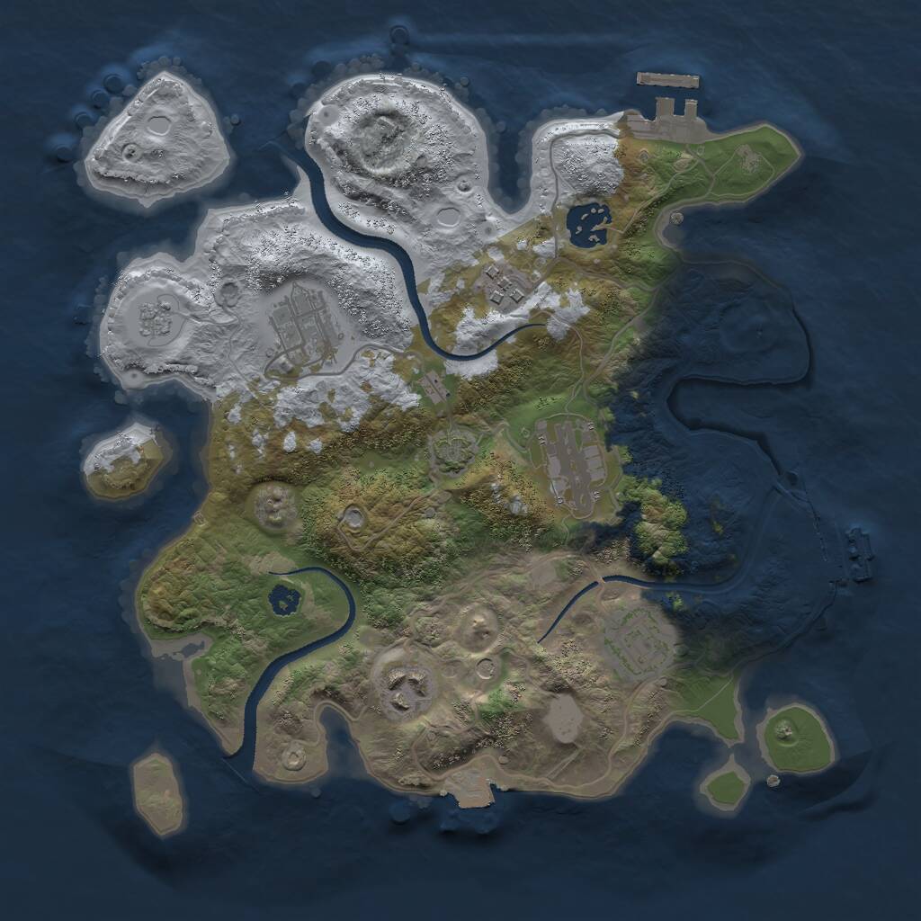 Rust Map: Procedural Map, Size: 3000, Seed: 930678923, 12 Monuments