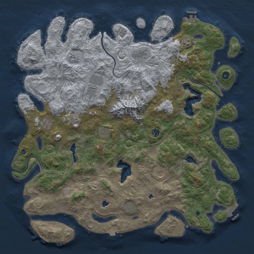 Rust Map: Procedural Map, Size: 5000, Seed: 4896454, 16 Monuments