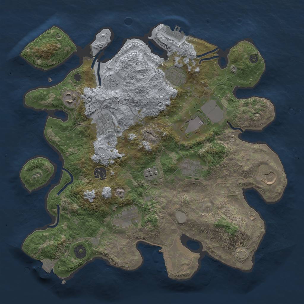Rust Map: Procedural Map, Size: 3500, Seed: 218571871, 16 Monuments