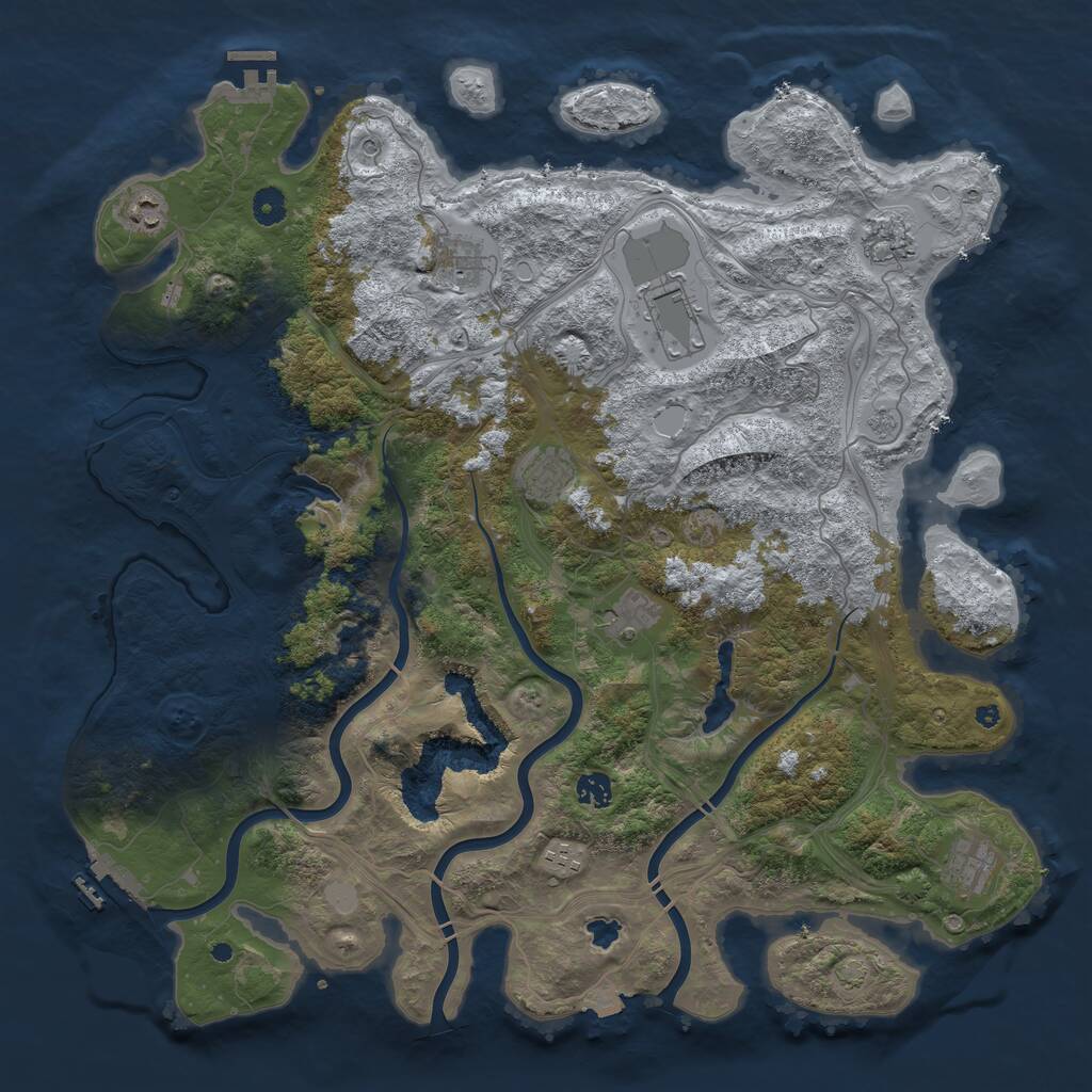 Rust Map: Procedural Map, Size: 4500, Seed: 571548899, 15 Monuments