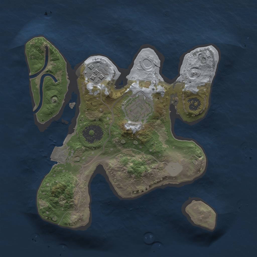 Rust Map: Procedural Map, Size: 2000, Seed: 555985634, 5 Monuments