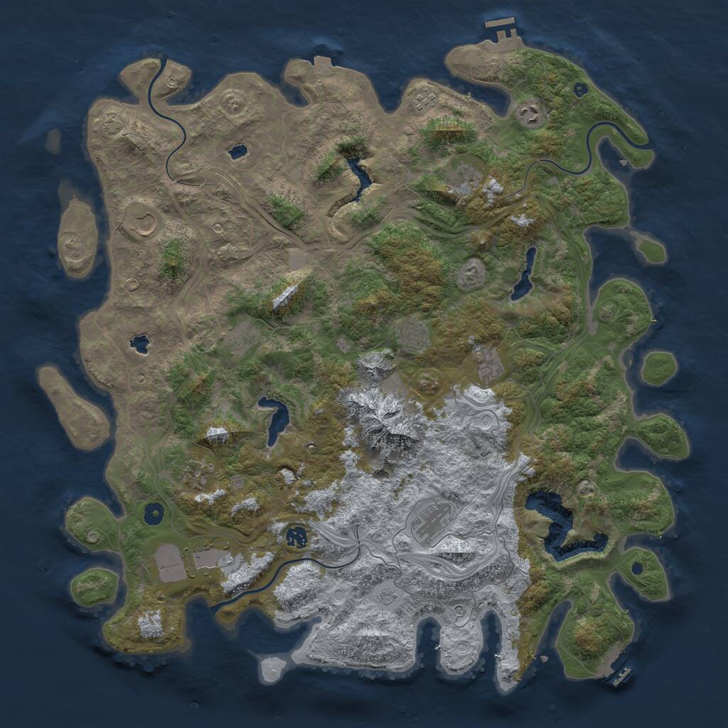Rust Map: Procedural Map, Size: 5000, Seed: 260694200, 17 Monuments
