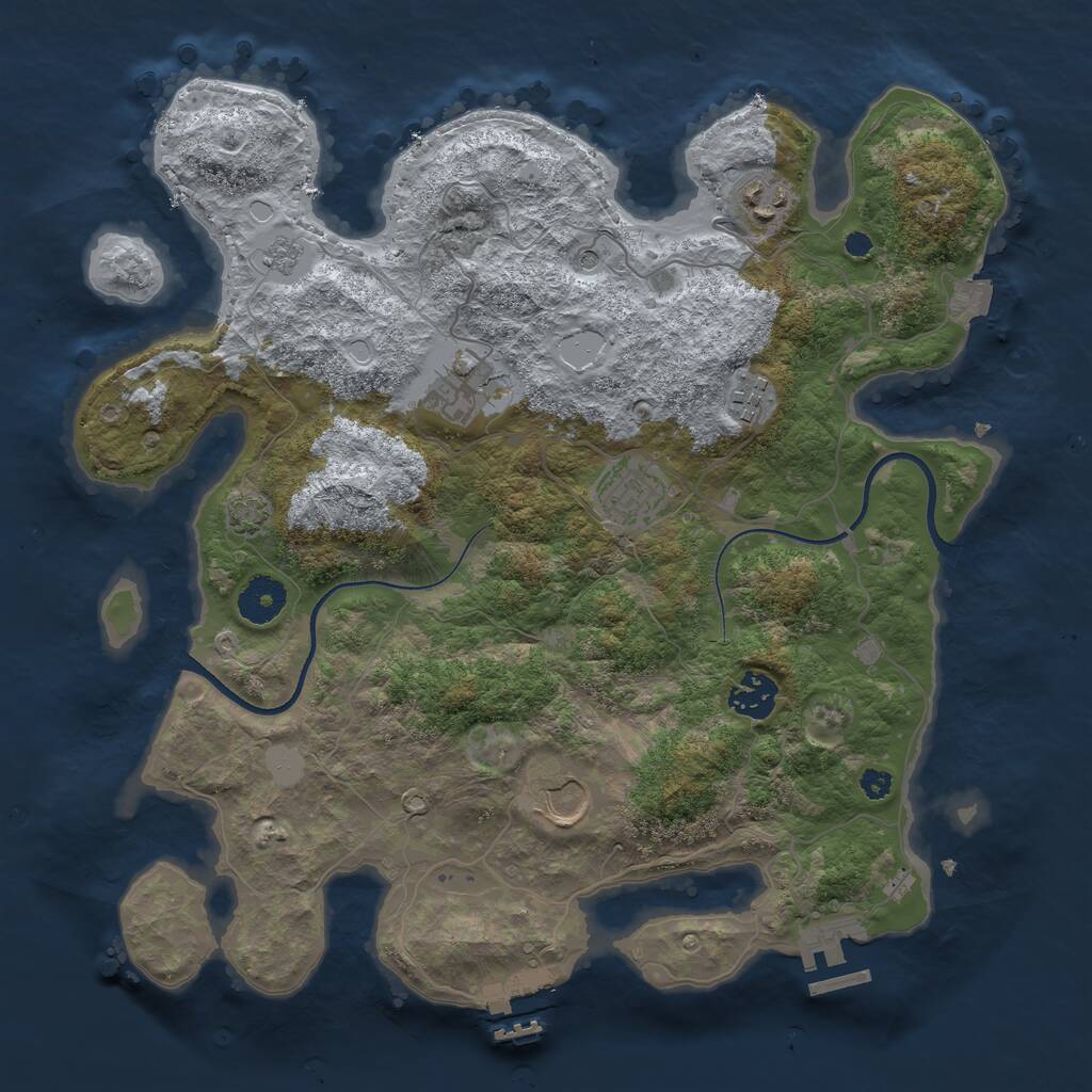 Rust Map: Procedural Map, Size: 3500, Seed: 102682197, 12 Monuments