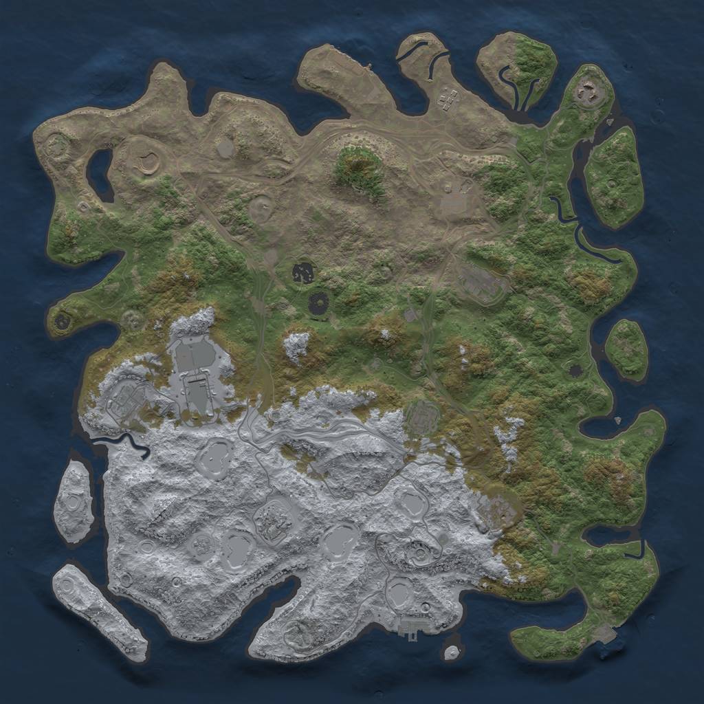 Rust Map: Procedural Map, Size: 4750, Seed: 752847052, 19 Monuments