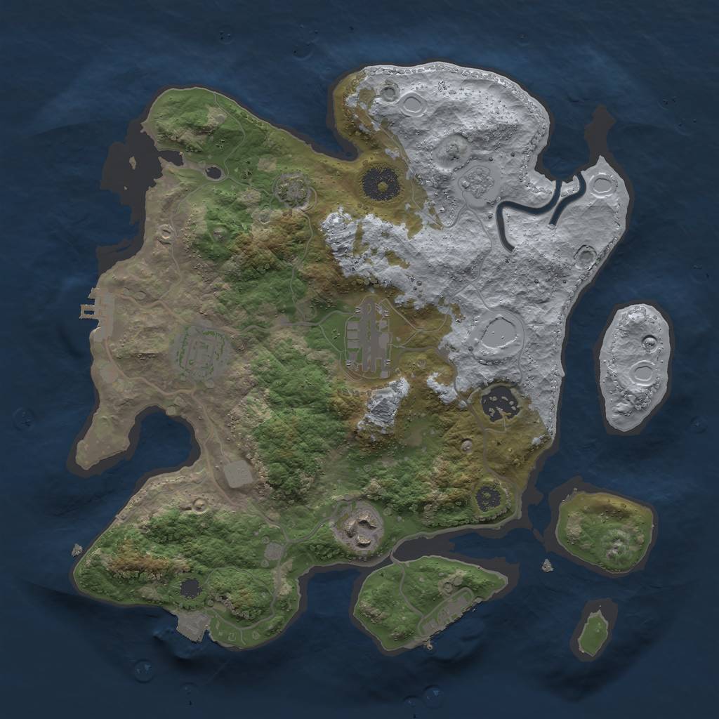 Rust Map: Procedural Map, Size: 3000, Seed: 28605911, 11 Monuments