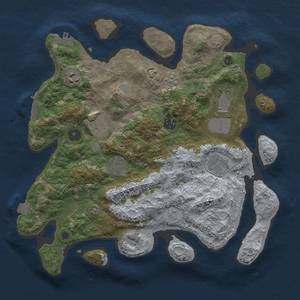 Thumbnail Rust Map: Procedural Map, Size: 3500, Seed: 946533337, 15 Monuments