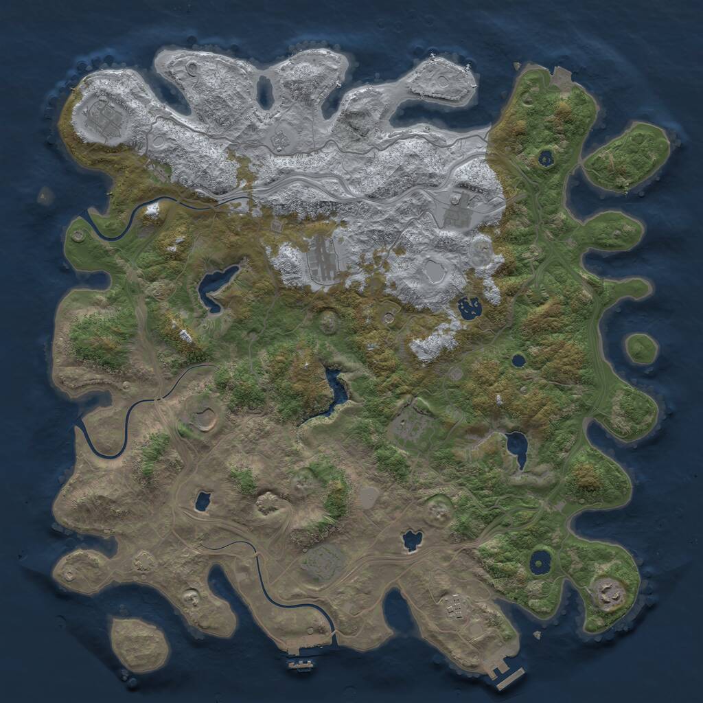 Rust Map: Procedural Map, Size: 4500, Seed: 335669673, 15 Monuments