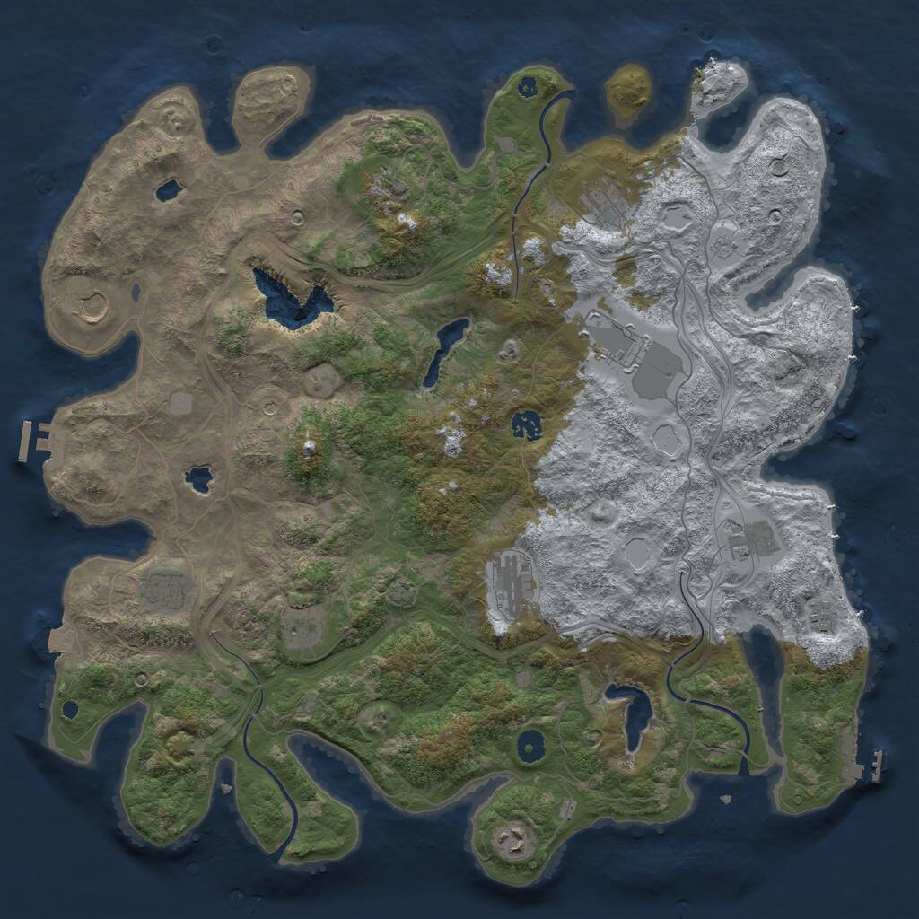 Rust Map: Procedural Map, Size: 4500, Seed: 273095393, 17 Monuments