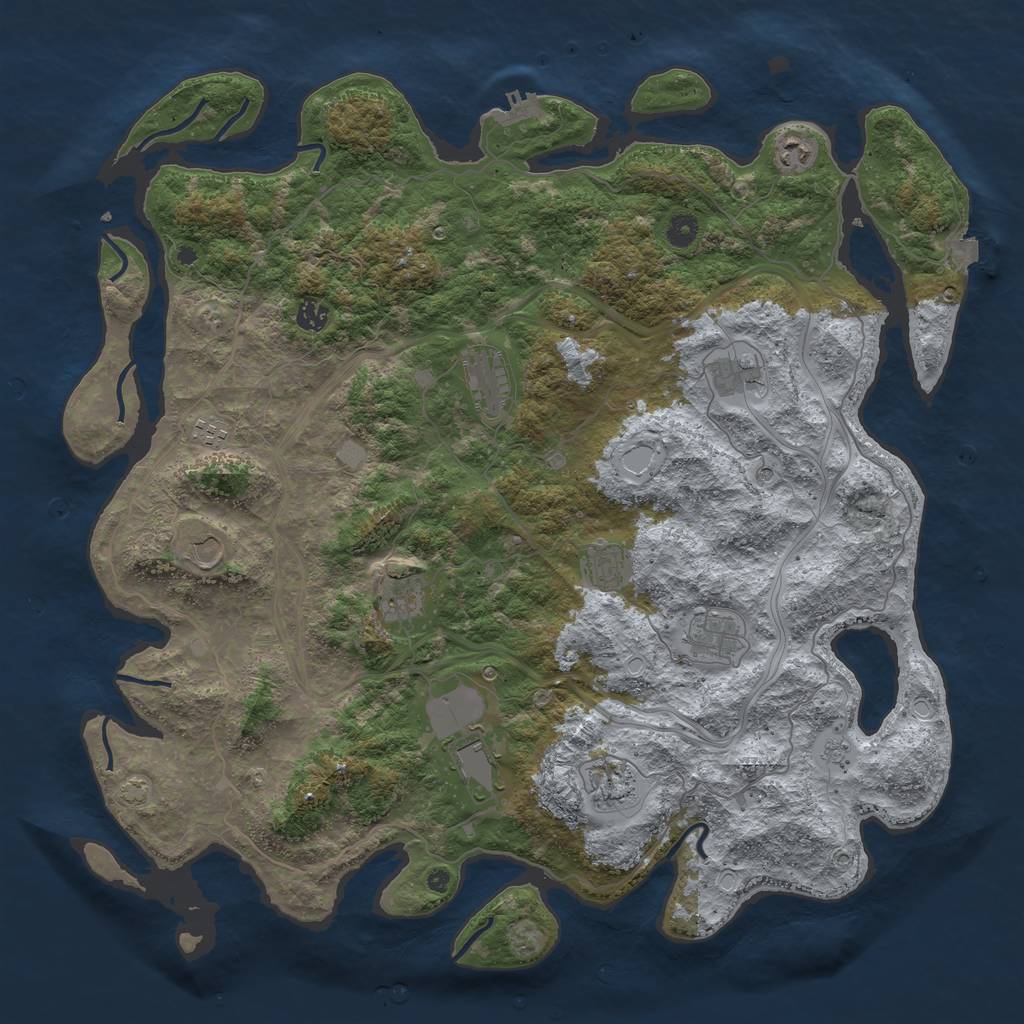 Rust Map: Procedural Map, Size: 4700, Seed: 72126899, 18 Monuments