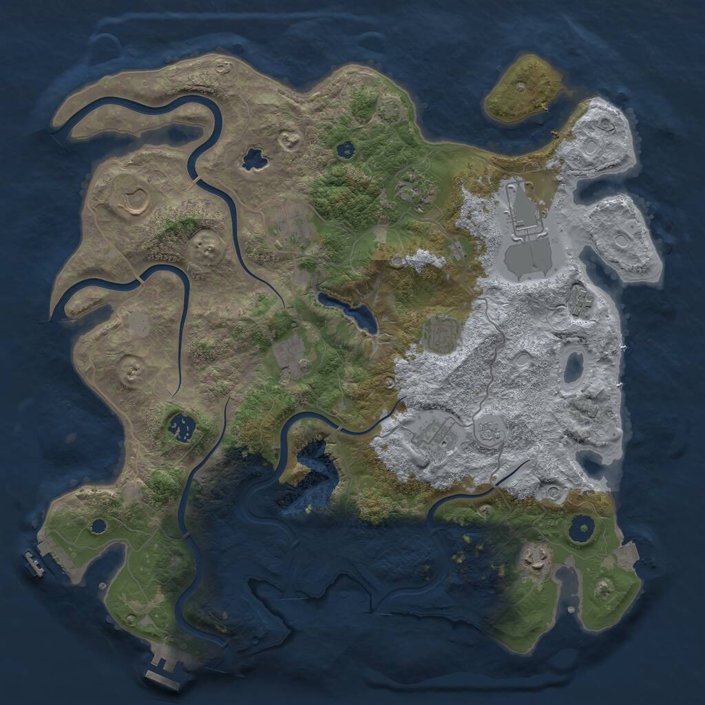 Rust Map: Procedural Map, Size: 4000, Seed: 1892400367, 16 Monuments