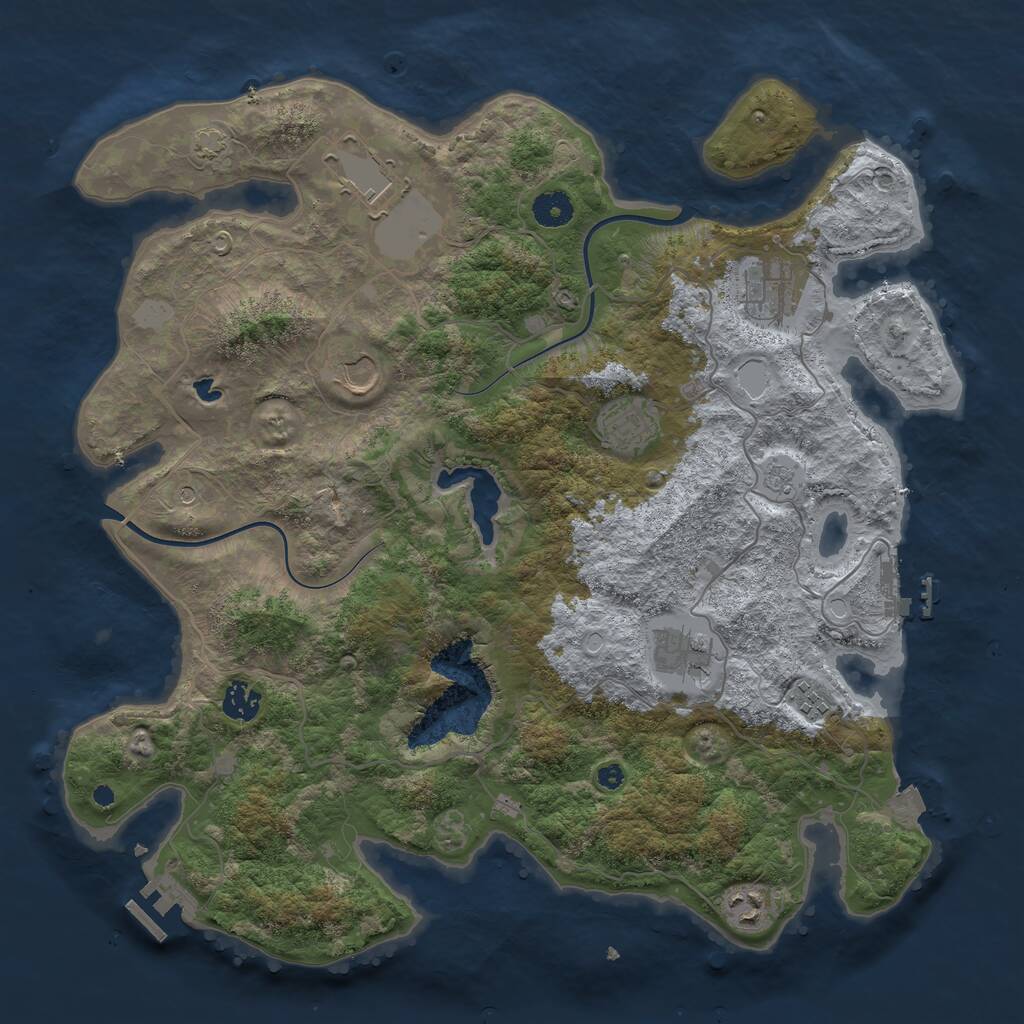 Rust Map: Procedural Map, Size: 4000, Seed: 1892400367, 14 Monuments