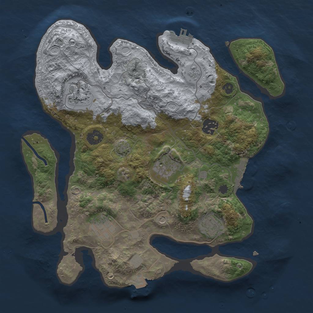 Rust Map: Procedural Map, Size: 3000, Seed: 580143738, 13 Monuments