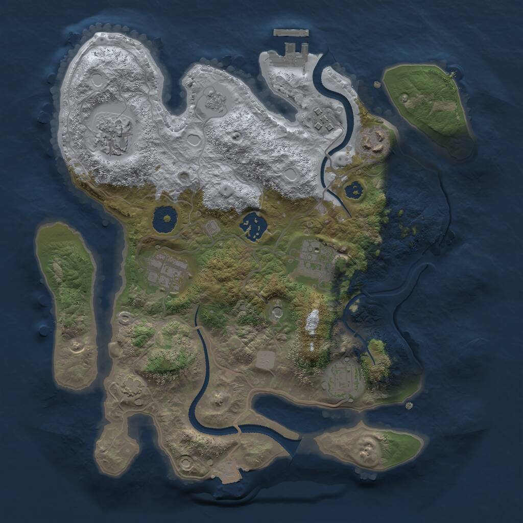 Rust Map: Procedural Map, Size: 3000, Seed: 580143738, 12 Monuments