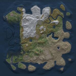 Thumbnail Rust Map: Procedural Map, Size: 4000, Seed: 435145930, 16 Monuments
