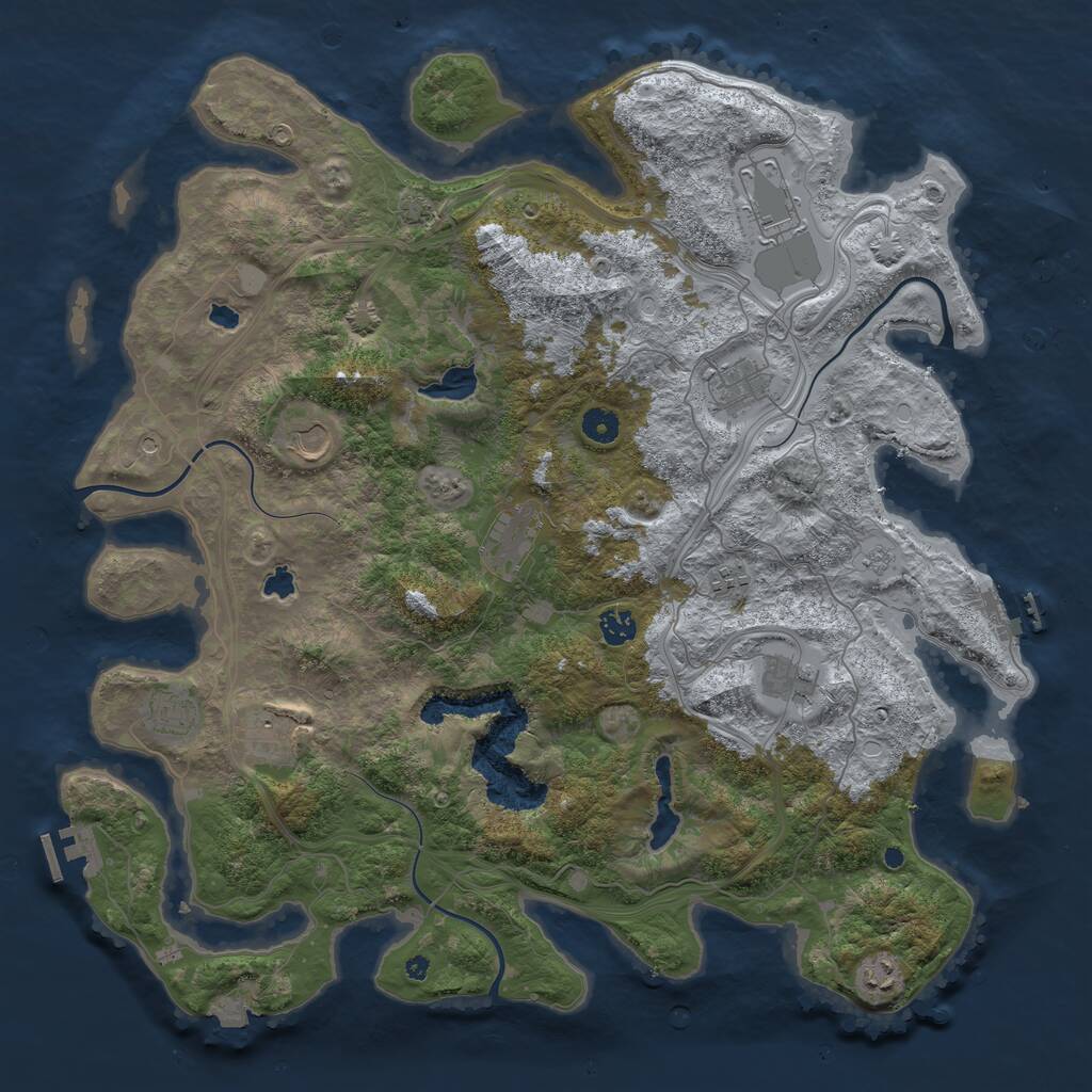 Rust Map: Procedural Map, Size: 4500, Seed: 152321806, 16 Monuments