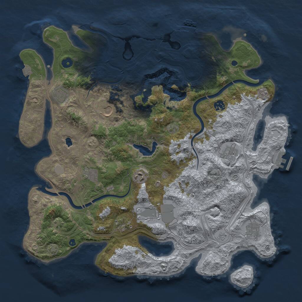 Rust Map: Procedural Map, Size: 4250, Seed: 1118048759, 16 Monuments