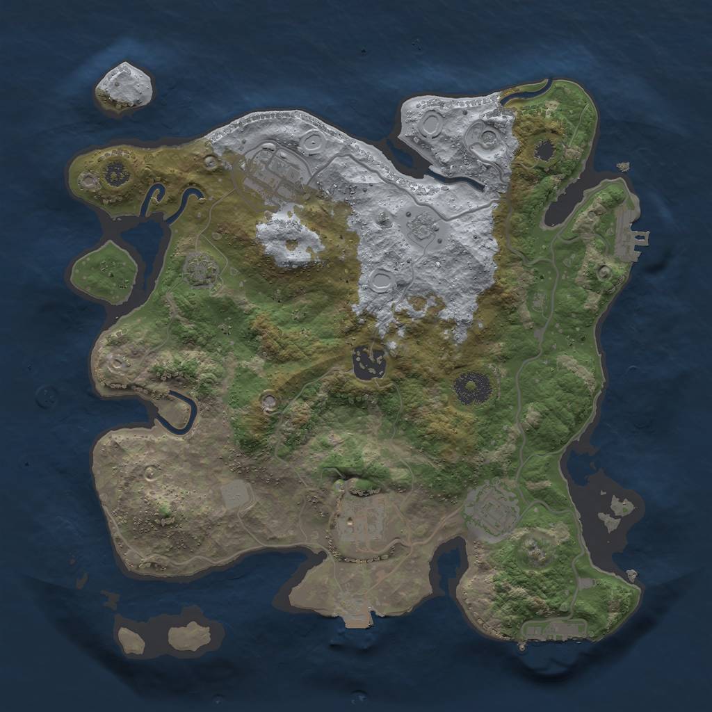 Rust Map: Procedural Map, Size: 3000, Seed: 85958131, 12 Monuments