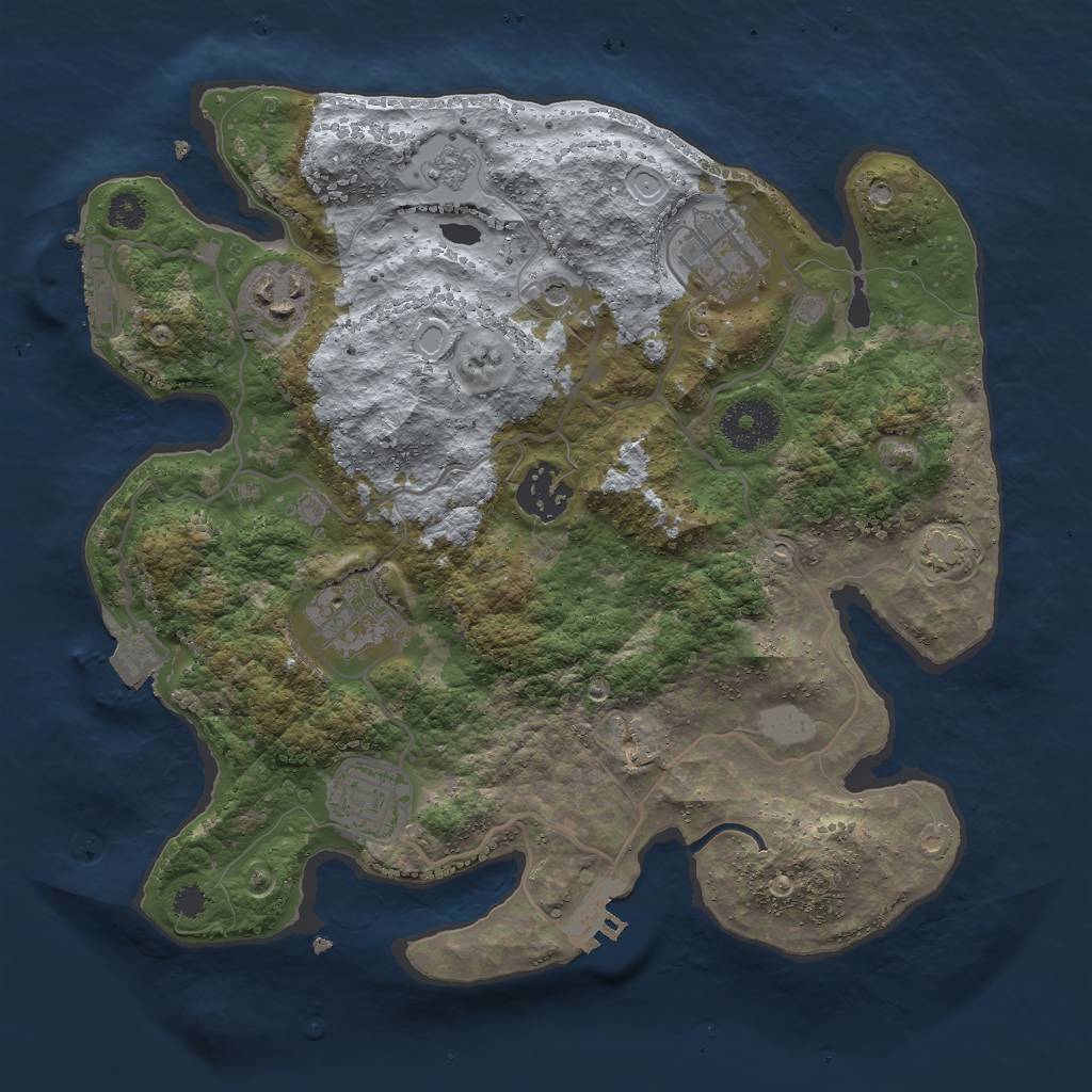 Rust Map: Procedural Map, Size: 3000, Seed: 2531, 13 Monuments