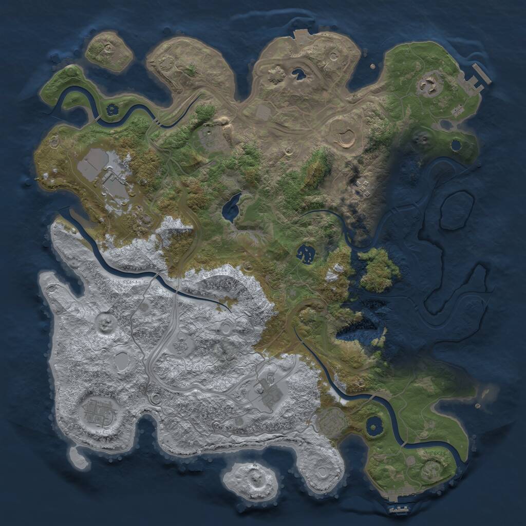 Rust Map: Procedural Map, Size: 4250, Seed: 288410364, 16 Monuments