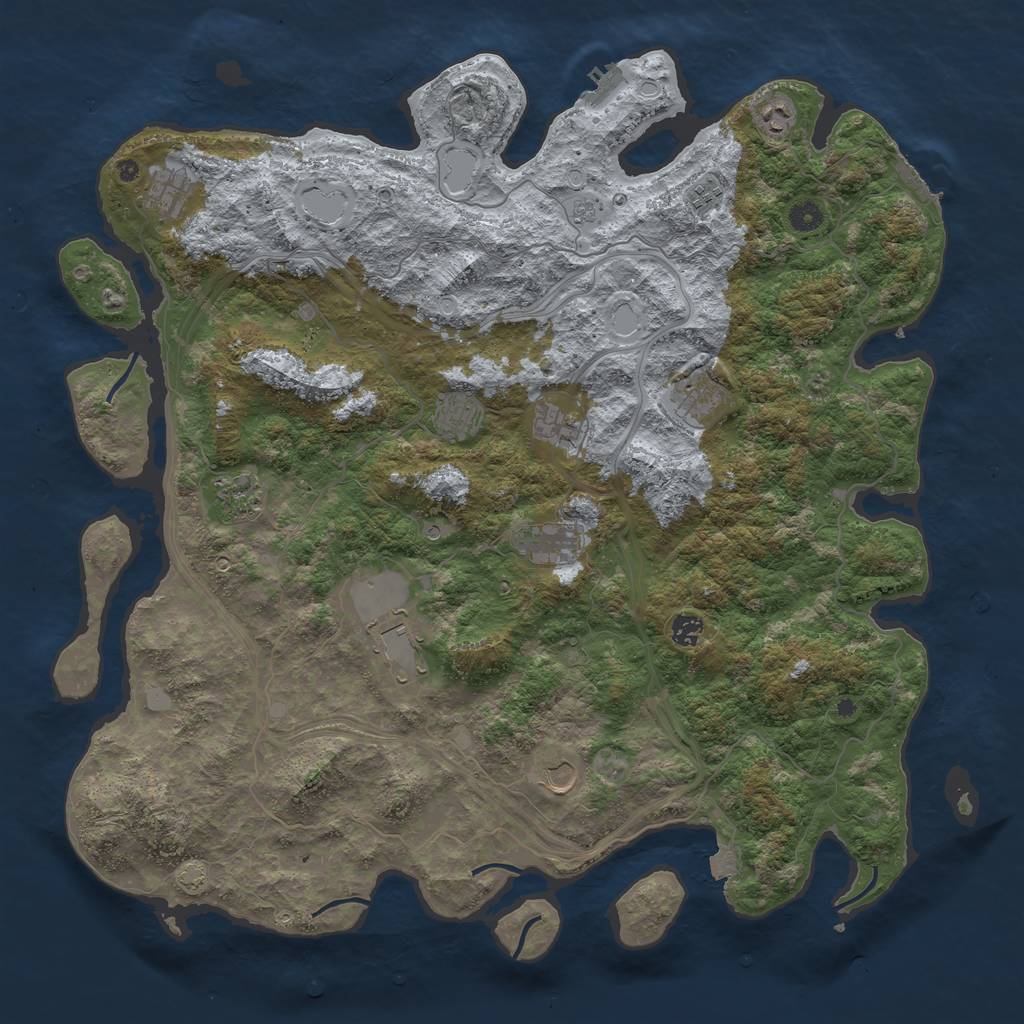 Rust Map: Procedural Map, Size: 4800, Seed: 2104219901, 19 Monuments