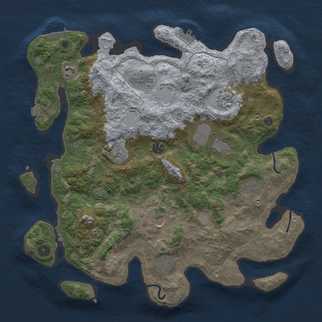 Rust Map: Procedural Map, Size: 4000, Seed: 2045266863, 18 Monuments
