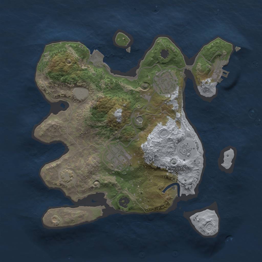 Rust Map: Procedural Map, Size: 2500, Seed: 636132374, 9 Monuments