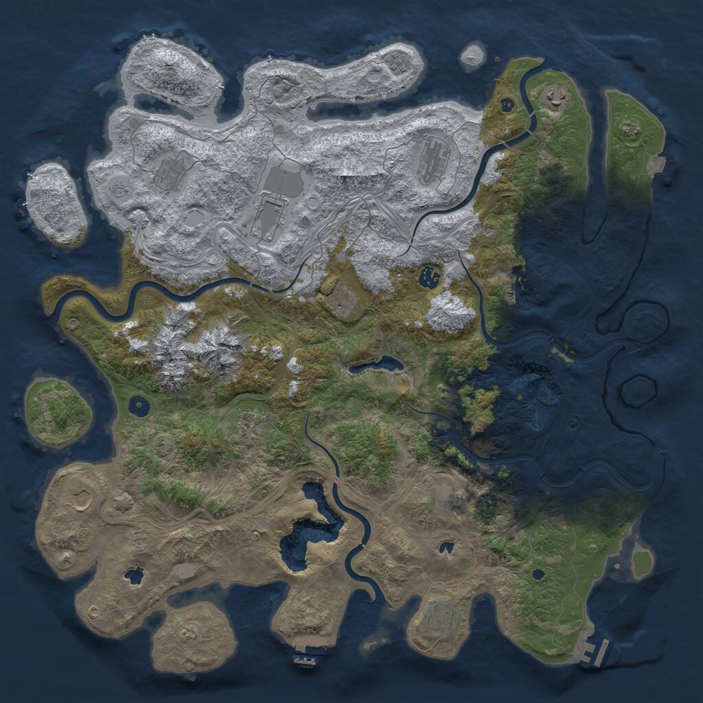 Rust Map: Procedural Map, Size: 5000, Seed: 977440697, 17 Monuments