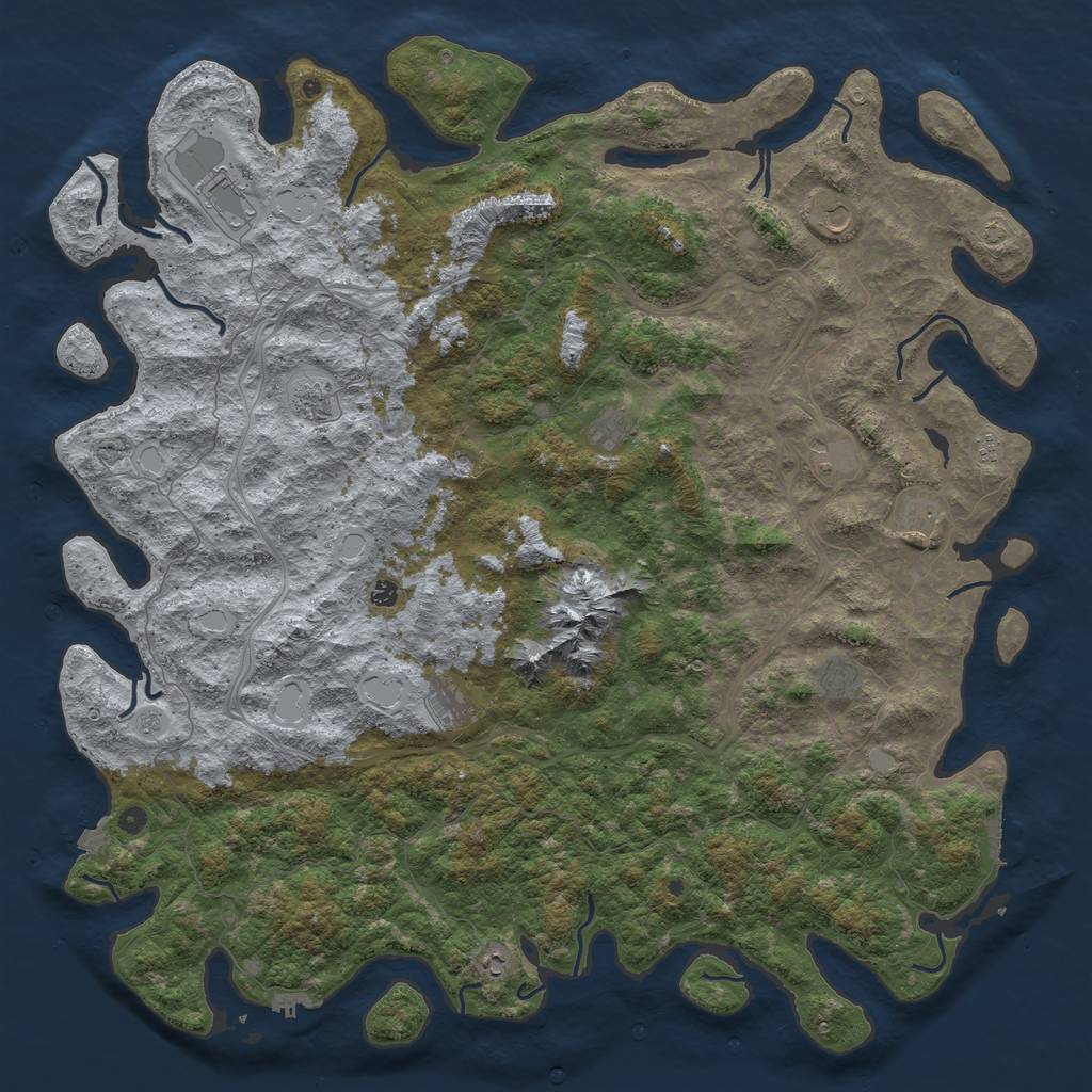 Rust Map: Procedural Map, Size: 6000, Seed: 12476284, 19 Monuments