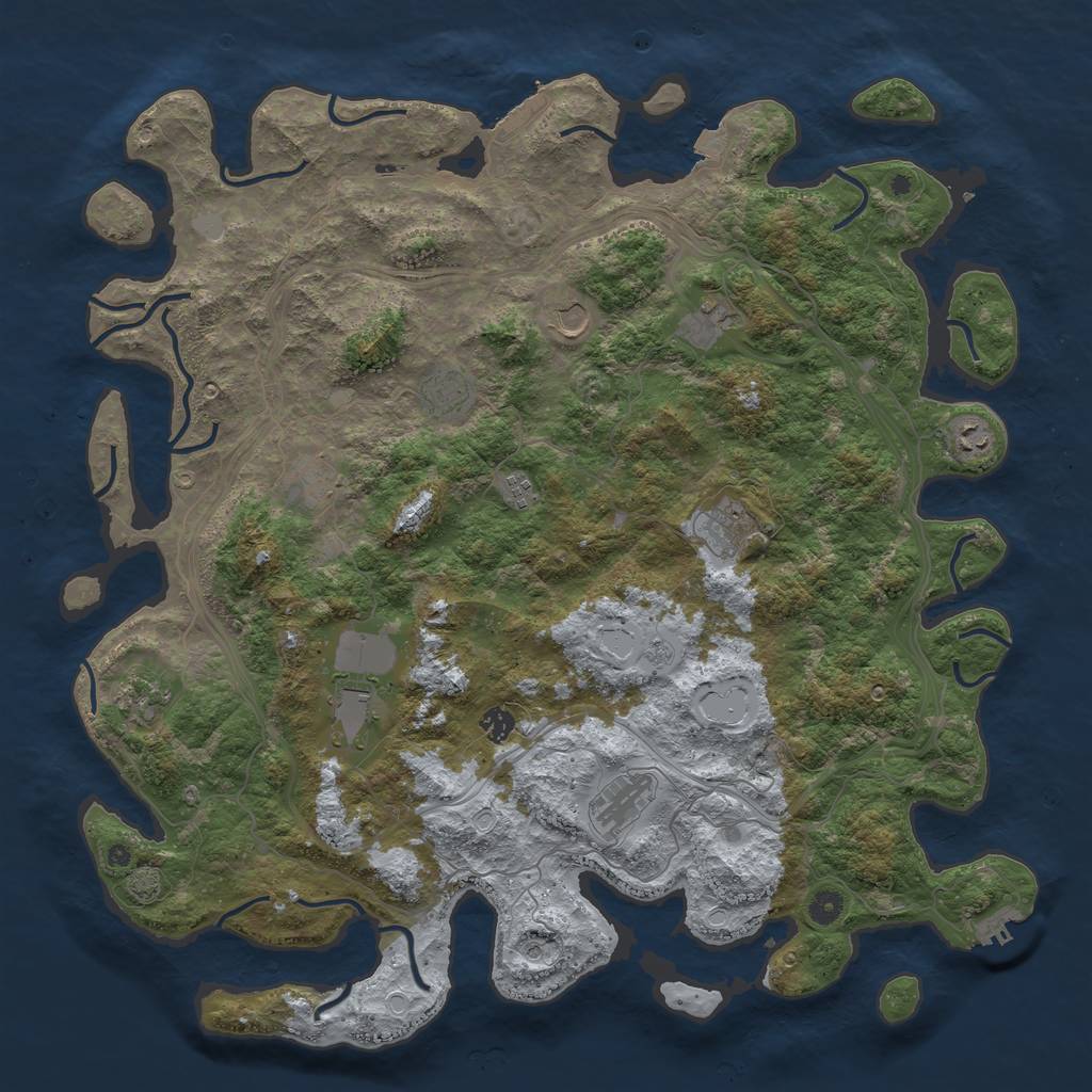 Rust Map: Procedural Map, Size: 4800, Seed: 1441255394, 19 Monuments