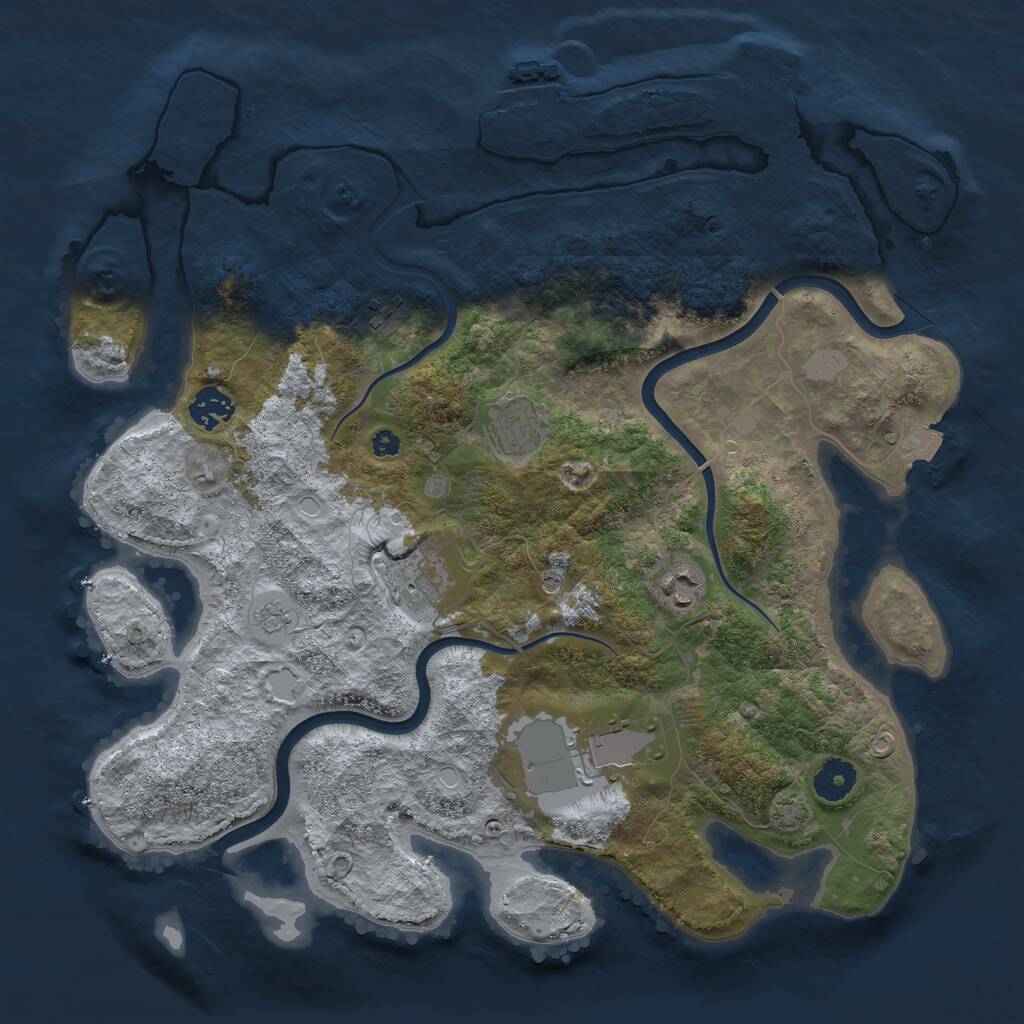 Rust Map: Procedural Map, Size: 3700, Seed: 474305706, 12 Monuments