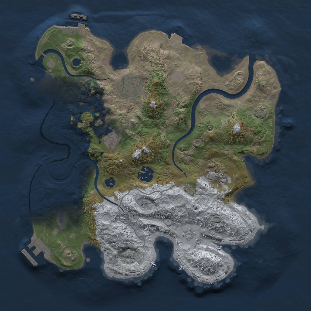 Rust Map: Procedural Map, Size: 3000, Seed: 435667, 11 Monuments