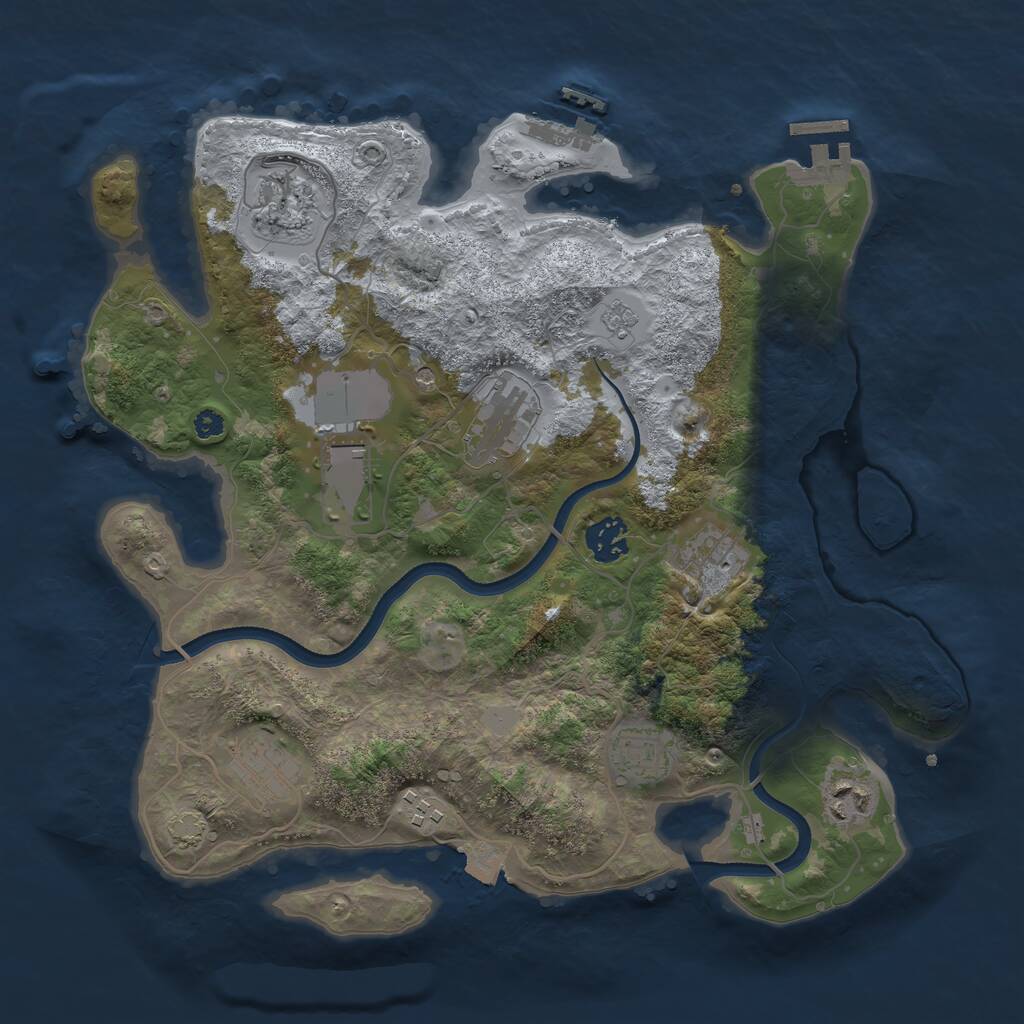 Rust Map: Procedural Map, Size: 3500, Seed: 1016, 15 Monuments