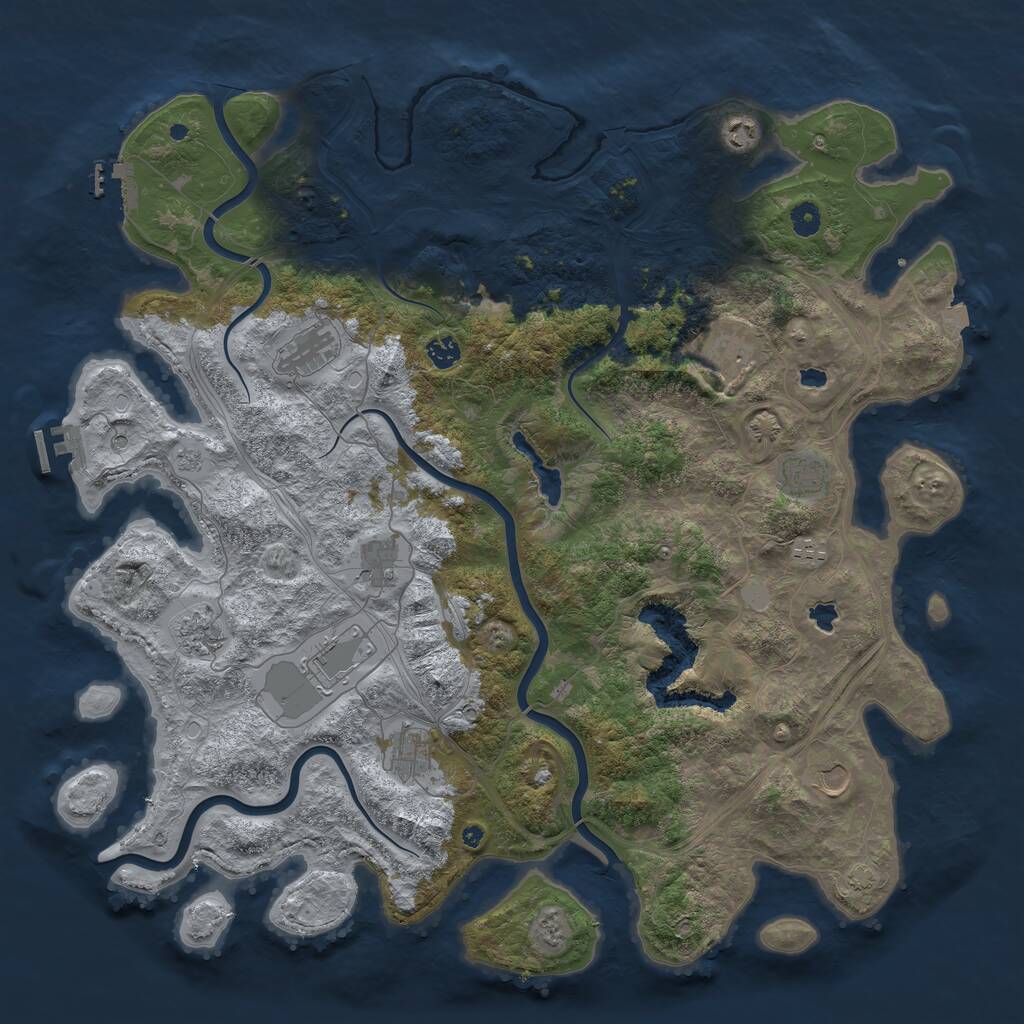 Rust Map: Procedural Map, Size: 4800, Seed: 1283512599, 17 Monuments