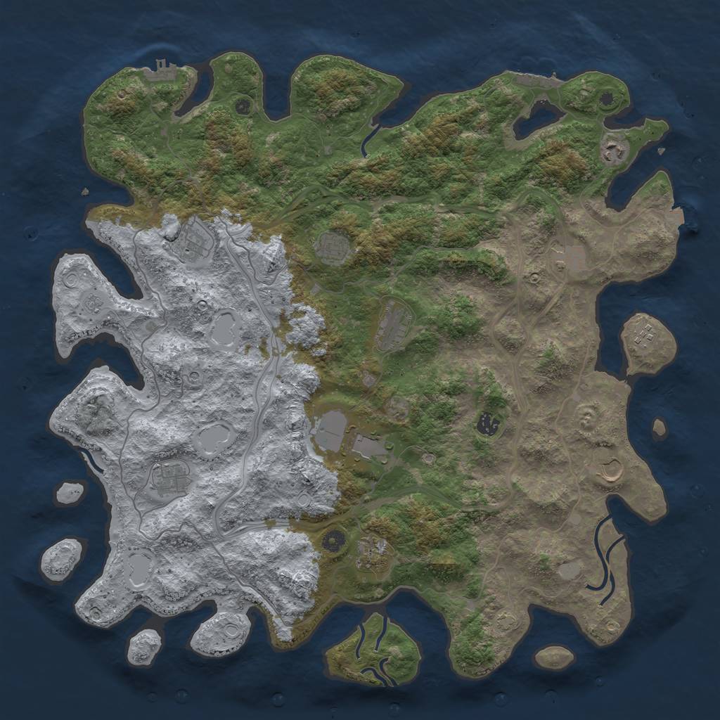 Rust Map: Procedural Map, Size: 4800, Seed: 1283512599, 19 Monuments