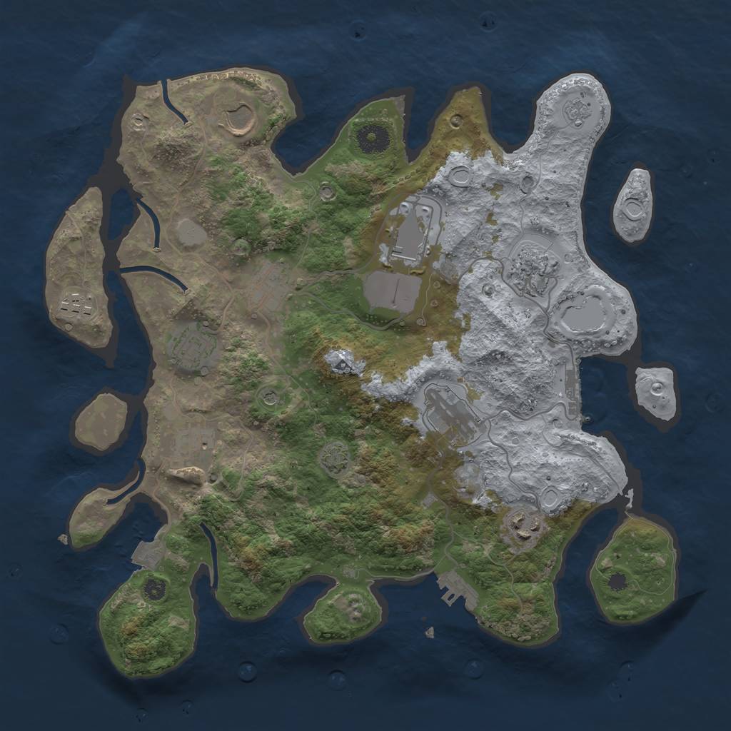 Rust Map: Procedural Map, Size: 3500, Seed: 1738706448, 17 Monuments
