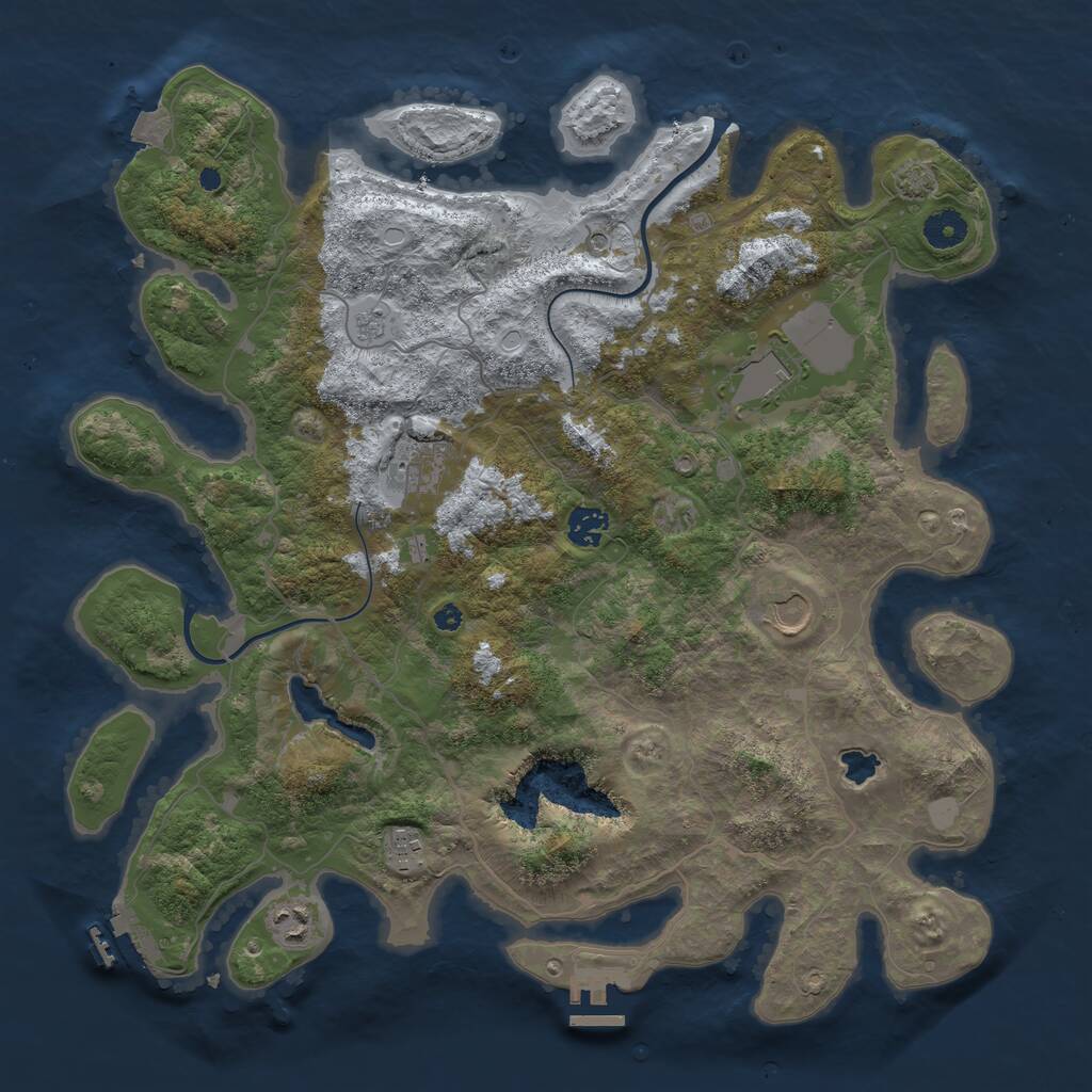 Rust Map: Procedural Map, Size: 4000, Seed: 329733015, 12 Monuments