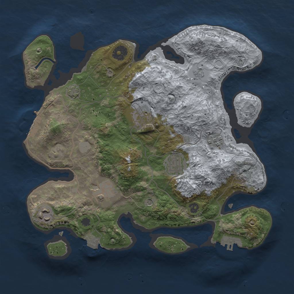Rust Map: Procedural Map, Size: 3008, Seed: 1234567890, 13 Monuments