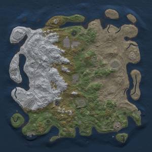 Thumbnail Rust Map: Procedural Map, Size: 4300, Seed: 353452, 16 Monuments